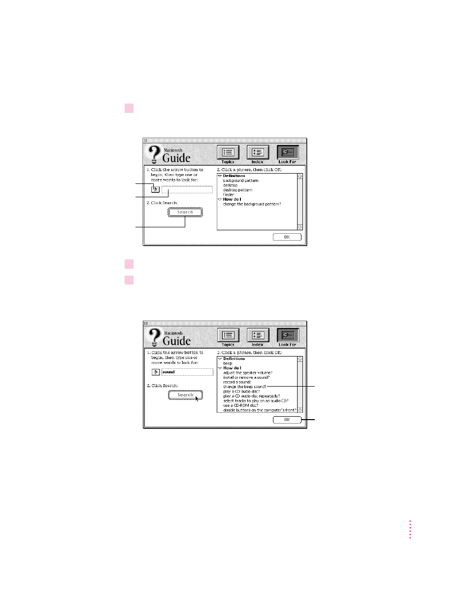 Getting answers with the look for button | Apple PowerBook (500 Series) User Manual | Page 28 / 78