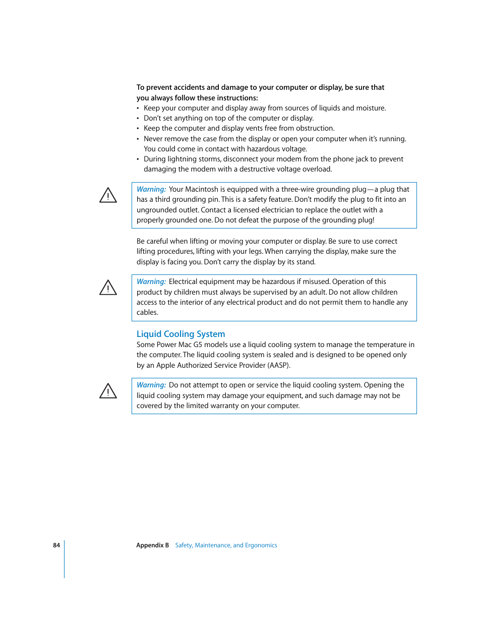 Liquid cooling system | Apple Power Mac G5 User Manual | Page 84 / 112