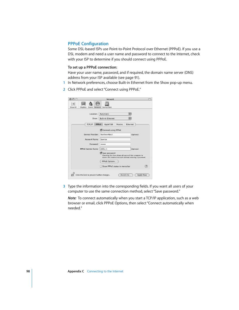 Pppoe configuration | Apple Power Mac G5 User Manual | Page 98 / 112