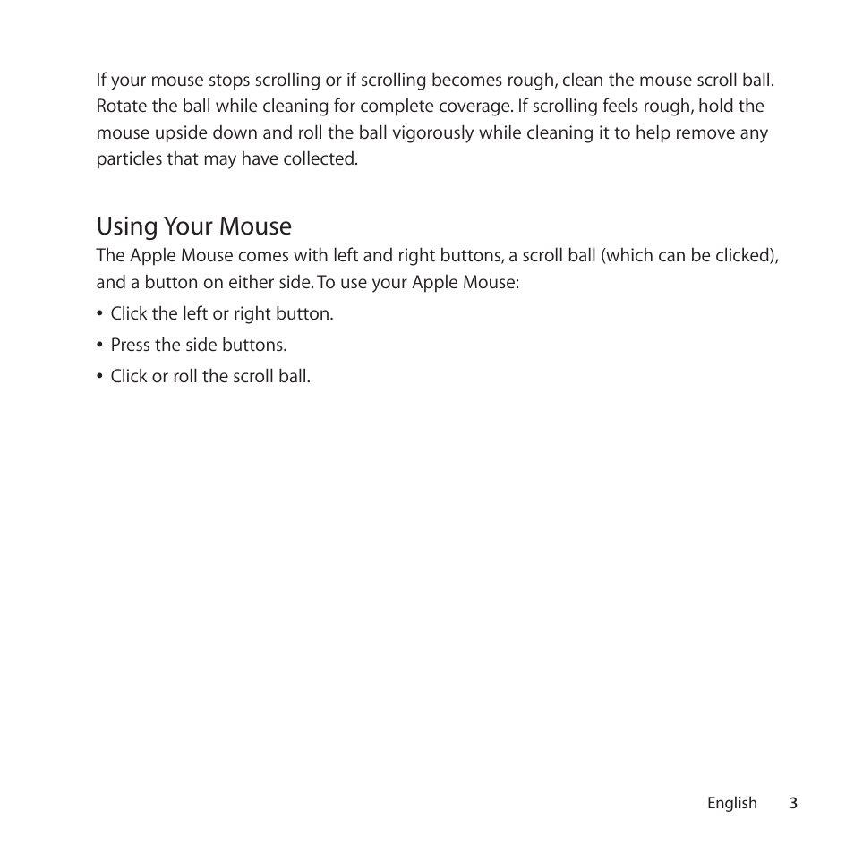 Using your mouse | Apple Mouse User Manual | Page 3 / 56