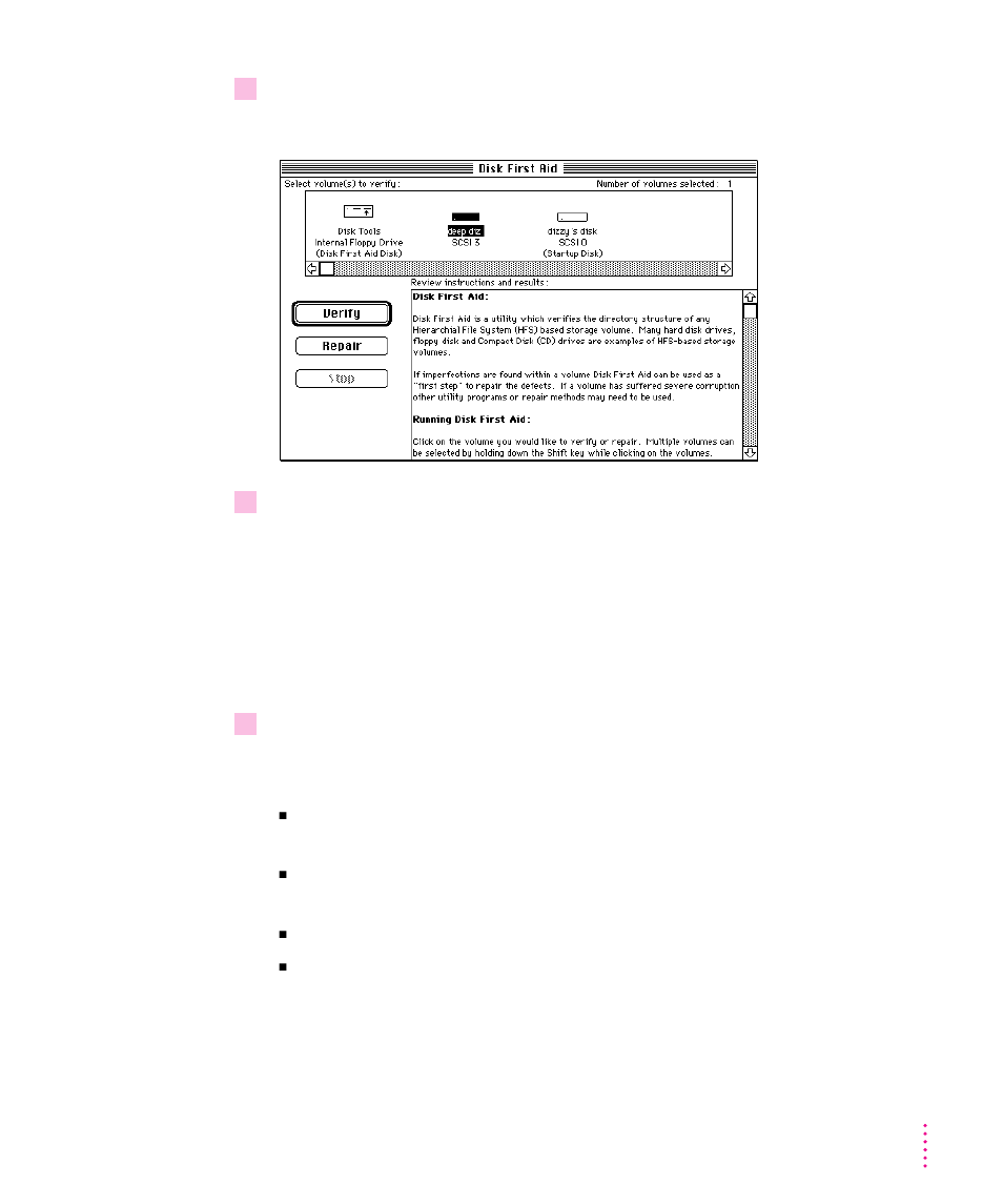 If disk first aid cannot correct the problem | Apple Power Macintosh 8500/120 Series User Manual | Page 127 / 184