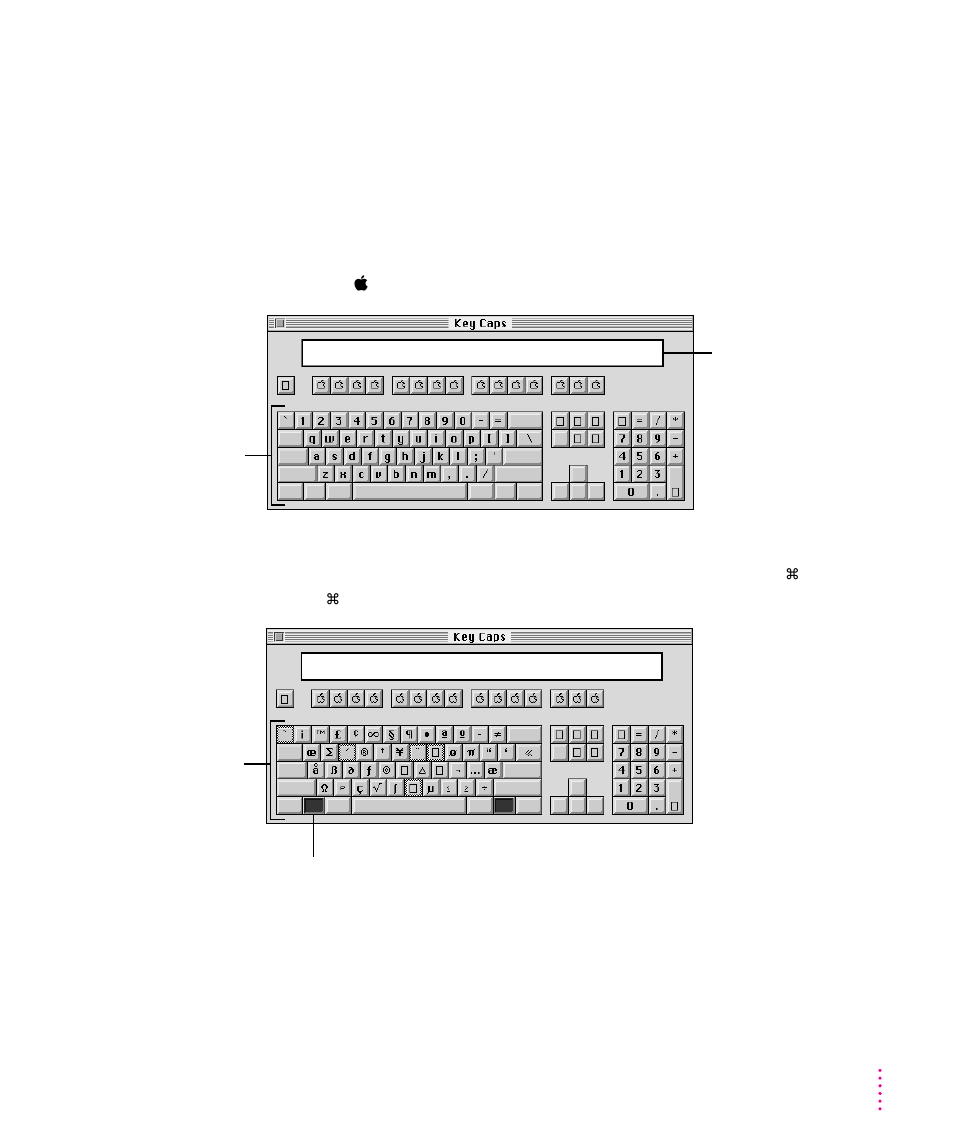 Typing special characters and symbols 157, Typing special characters and symbols | Apple Power Macintosh 8500/120 Series User Manual | Page 169 / 184