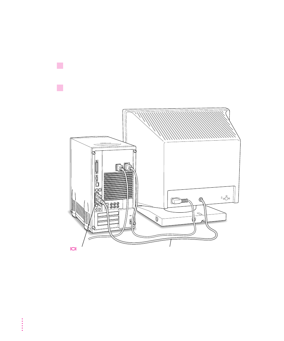 Connecting the monitor cable | Apple Power Macintosh 8500/120 Series User Manual | Page 18 / 184