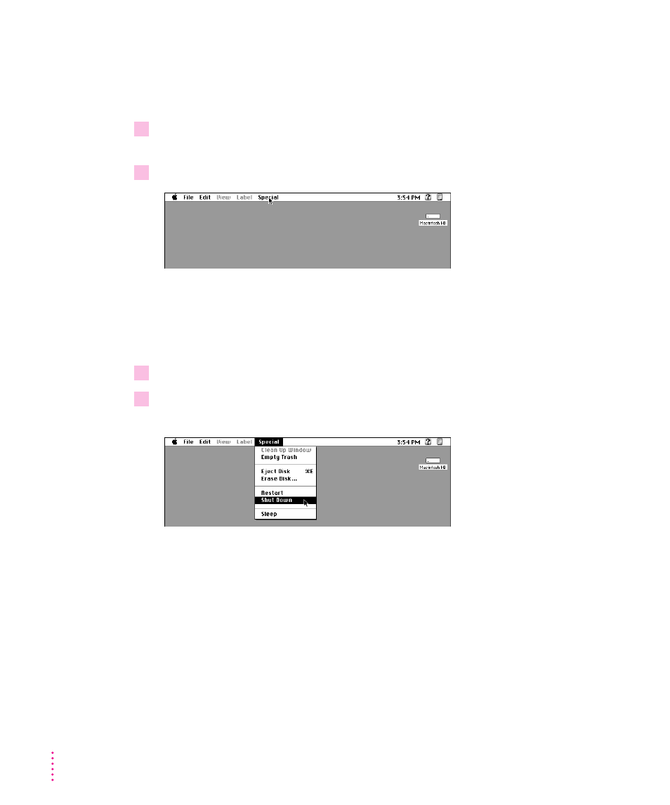 Using the shut down command | Apple Power Macintosh 8500/120 Series User Manual | Page 34 / 184