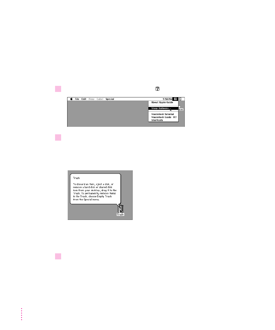 Identifying objects on the screen 36, Identifying objects on the screen | Apple Power Macintosh 8500/120 Series User Manual | Page 48 / 184