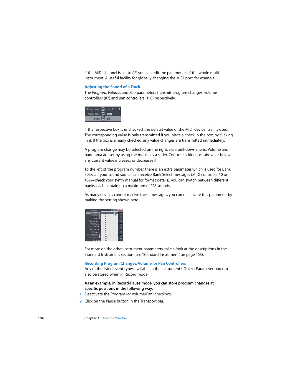Adjusting the sound of a track | Apple Logic Express 7 User Manual | Page 104 / 522