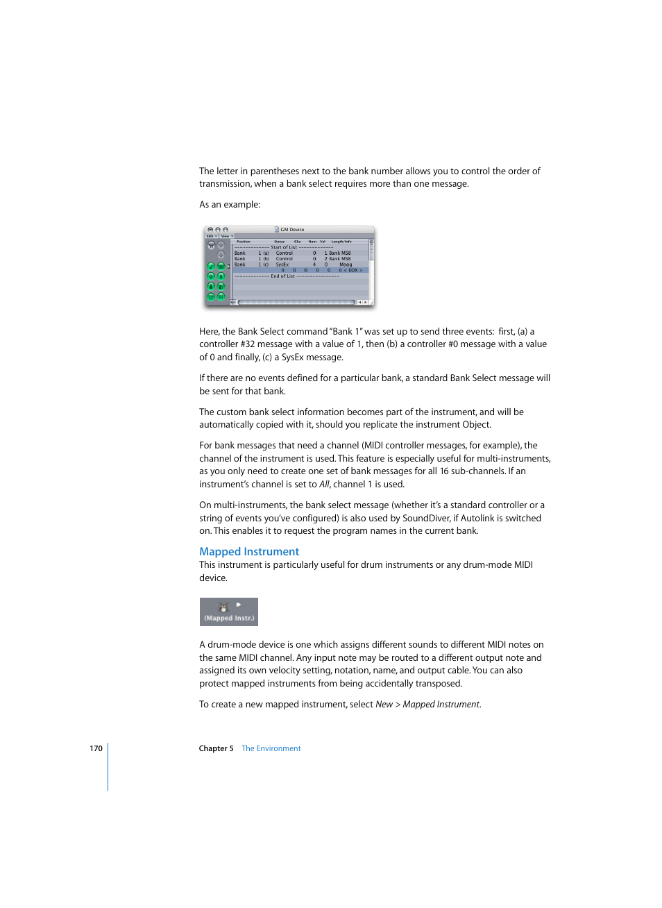 Mapped instrument | Apple Logic Express 7 User Manual | Page 170 / 522
