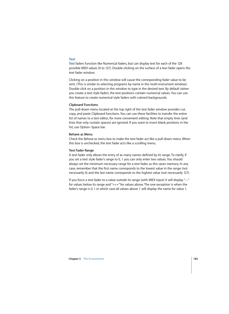 Text | Apple Logic Express 7 User Manual | Page 185 / 522