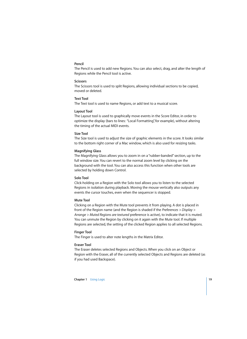 Apple Logic Express 7 User Manual | Page 19 / 522