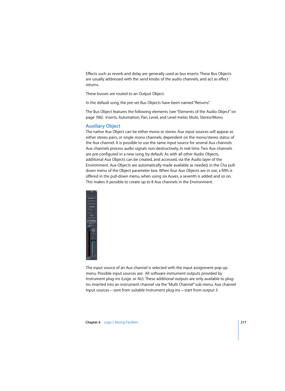 Auxiliary object | Apple Logic Express 7 User Manual | Page 217 / 522