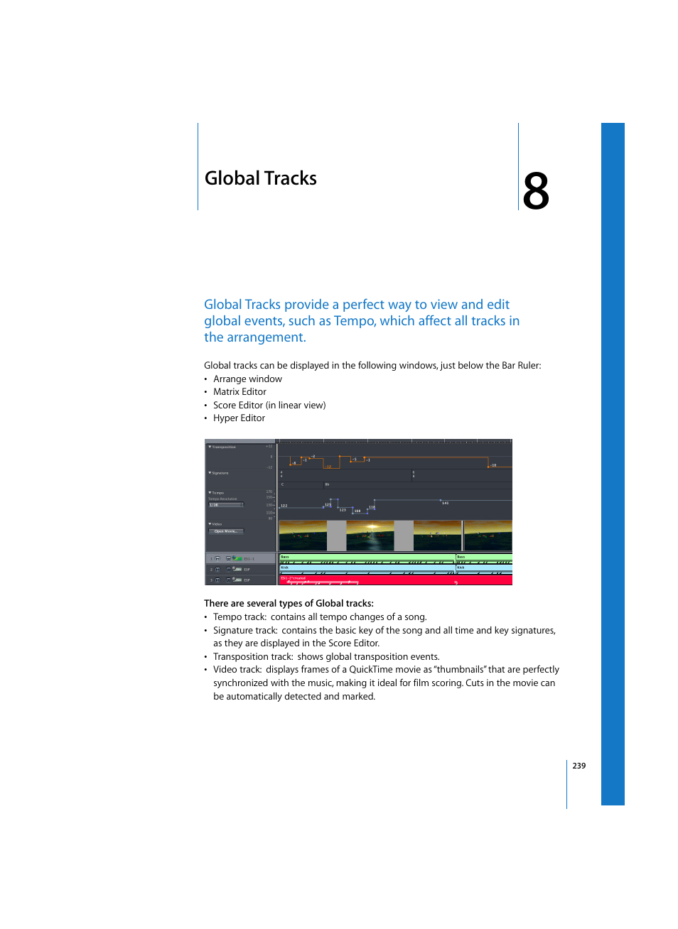 Global tracks | Apple Logic Express 7 User Manual | Page 239 / 522