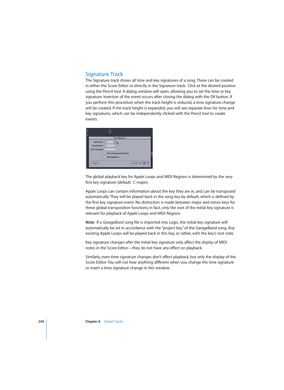Signature track | Apple Logic Express 7 User Manual | Page 244 / 522