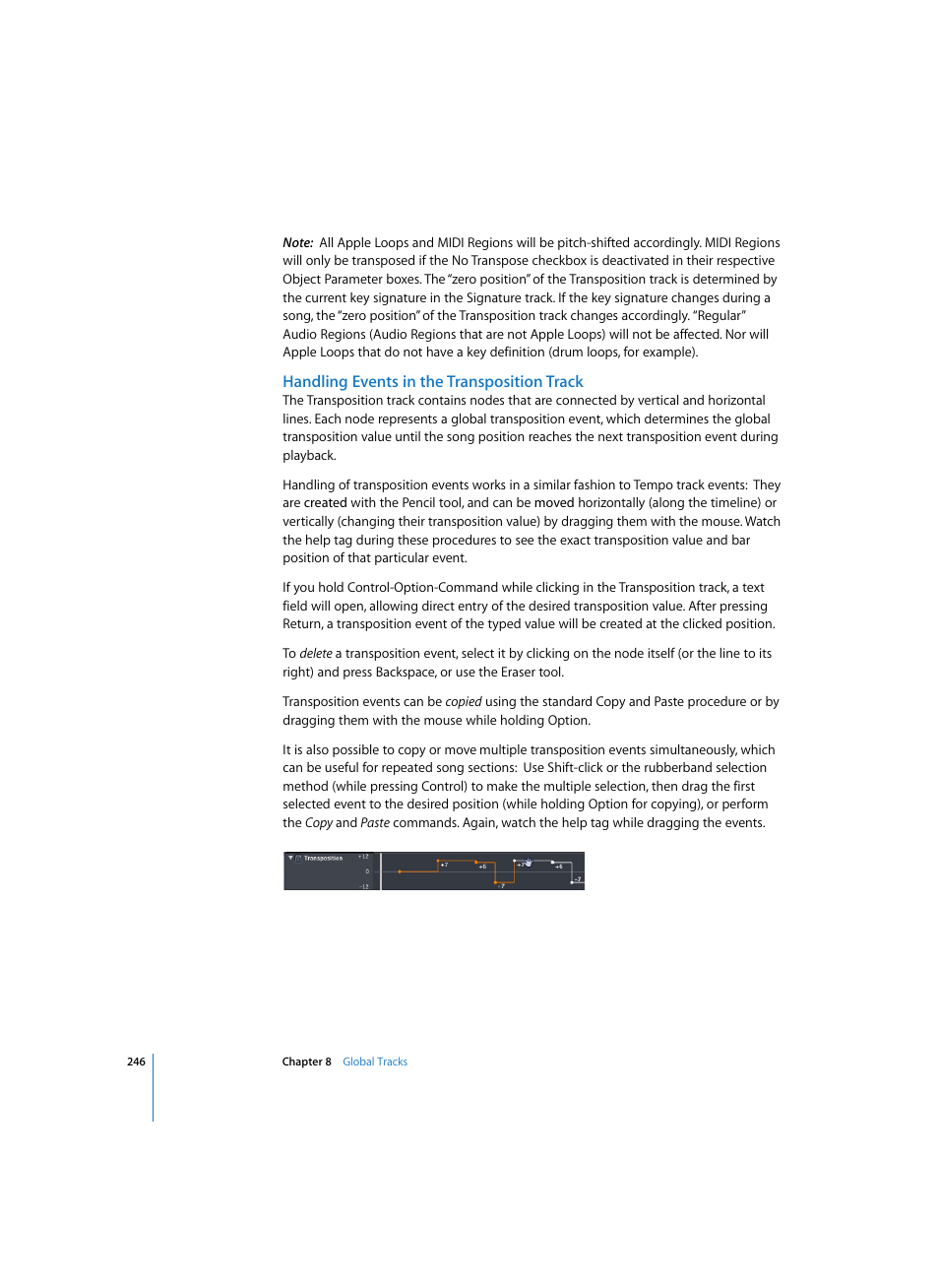 Handling events in the transposition track | Apple Logic Express 7 User Manual | Page 246 / 522