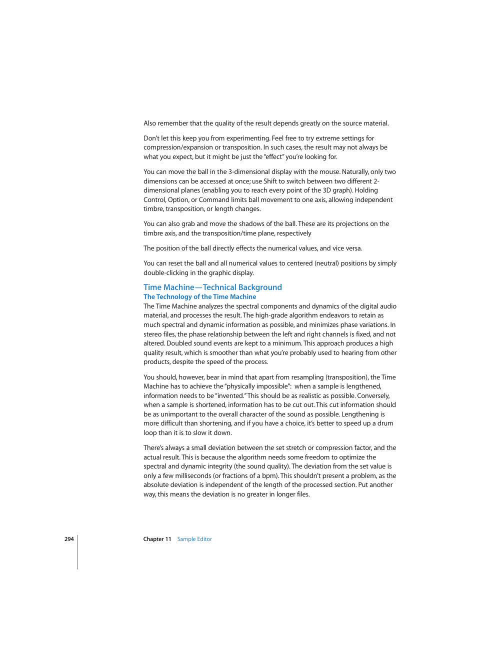 Time machine—technical background, The technology of the time machine | Apple Logic Express 7 User Manual | Page 294 / 522