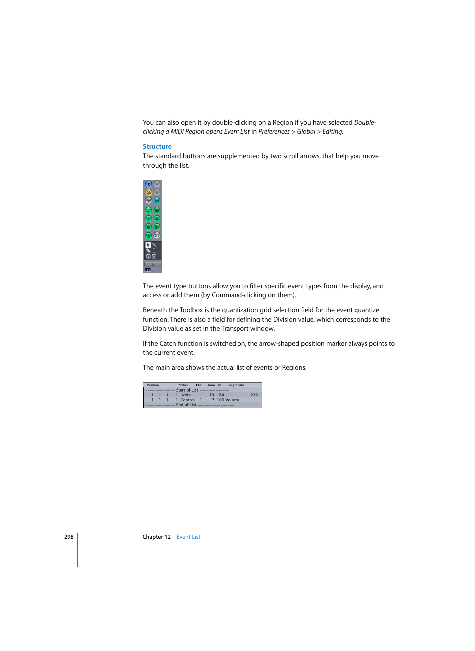 Structure | Apple Logic Express 7 User Manual | Page 298 / 522