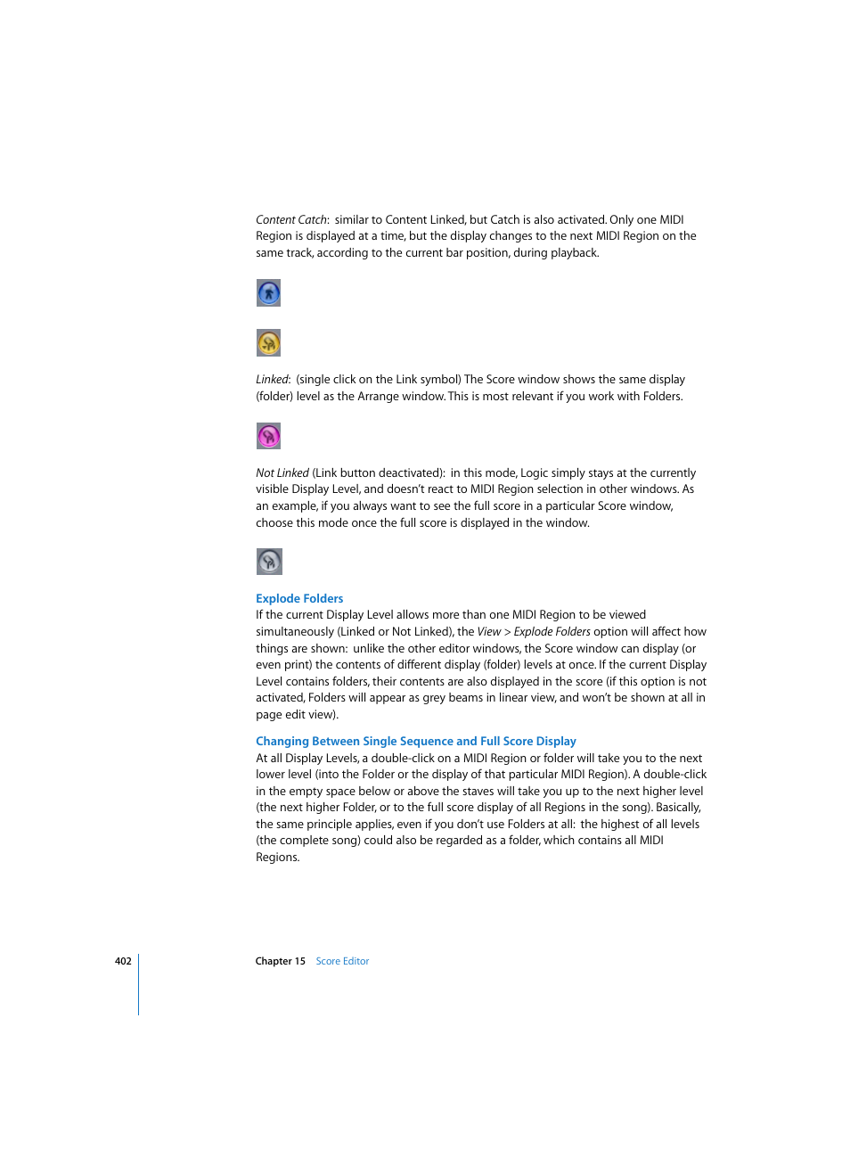 Explode folders | Apple Logic Express 7 User Manual | Page 402 / 522