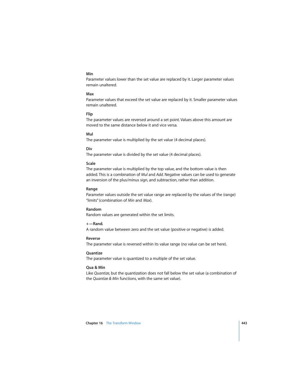 Apple Logic Express 7 User Manual | Page 443 / 522