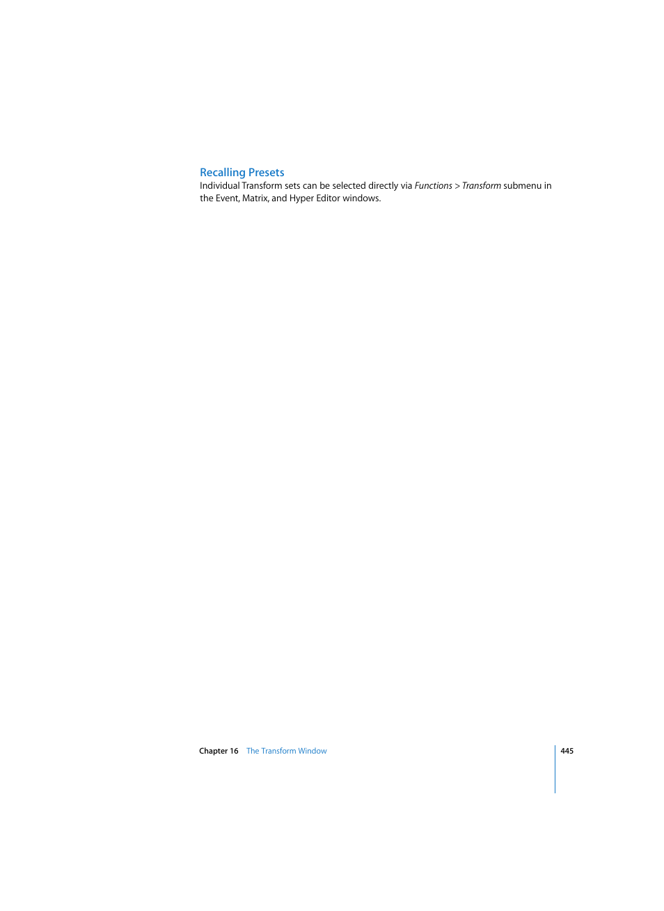 Recalling presets | Apple Logic Express 7 User Manual | Page 445 / 522