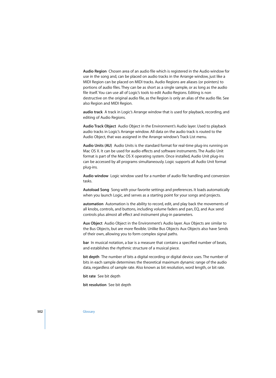 Apple Logic Express 7 User Manual | Page 502 / 522