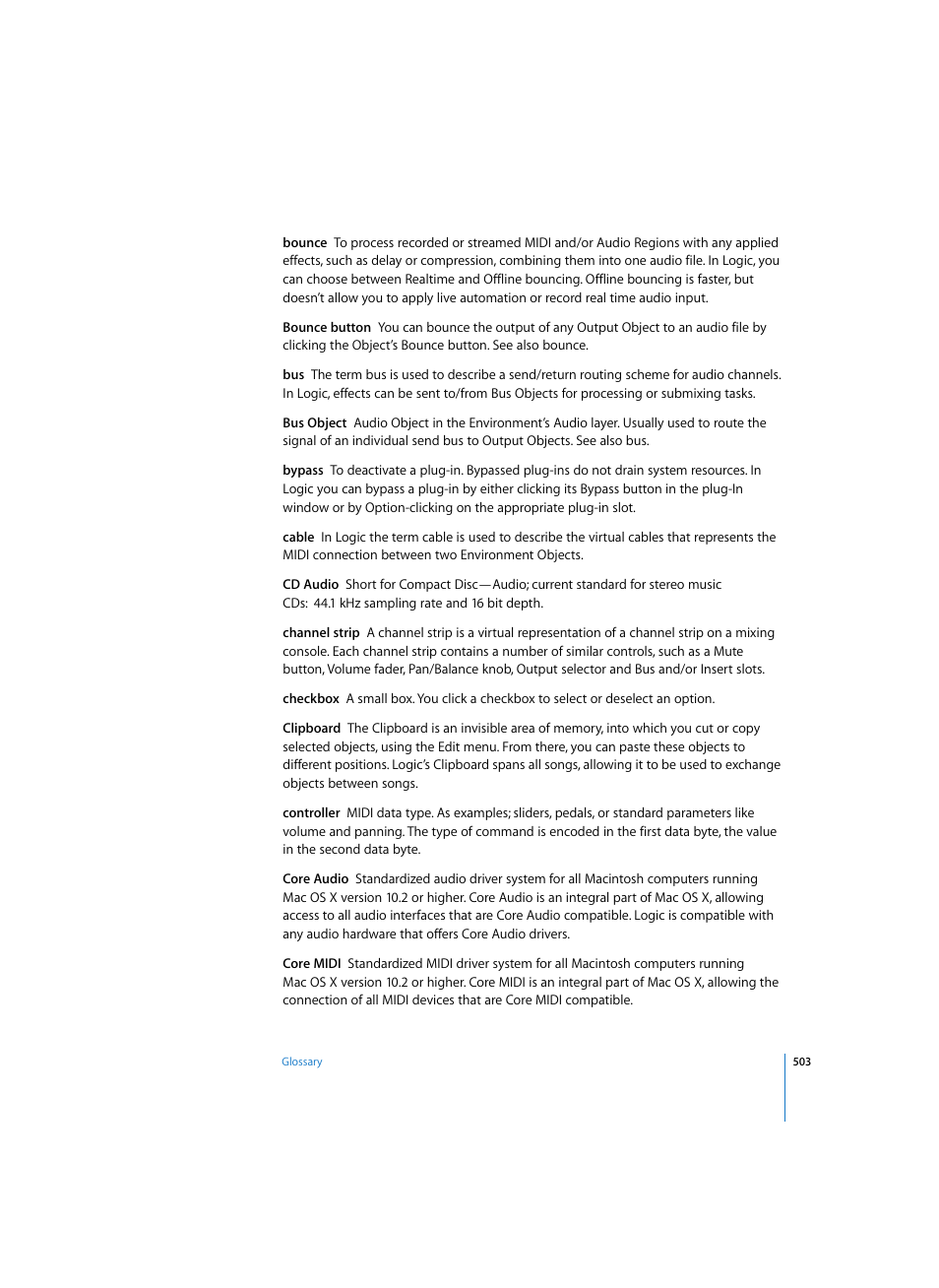 Apple Logic Express 7 User Manual | Page 503 / 522