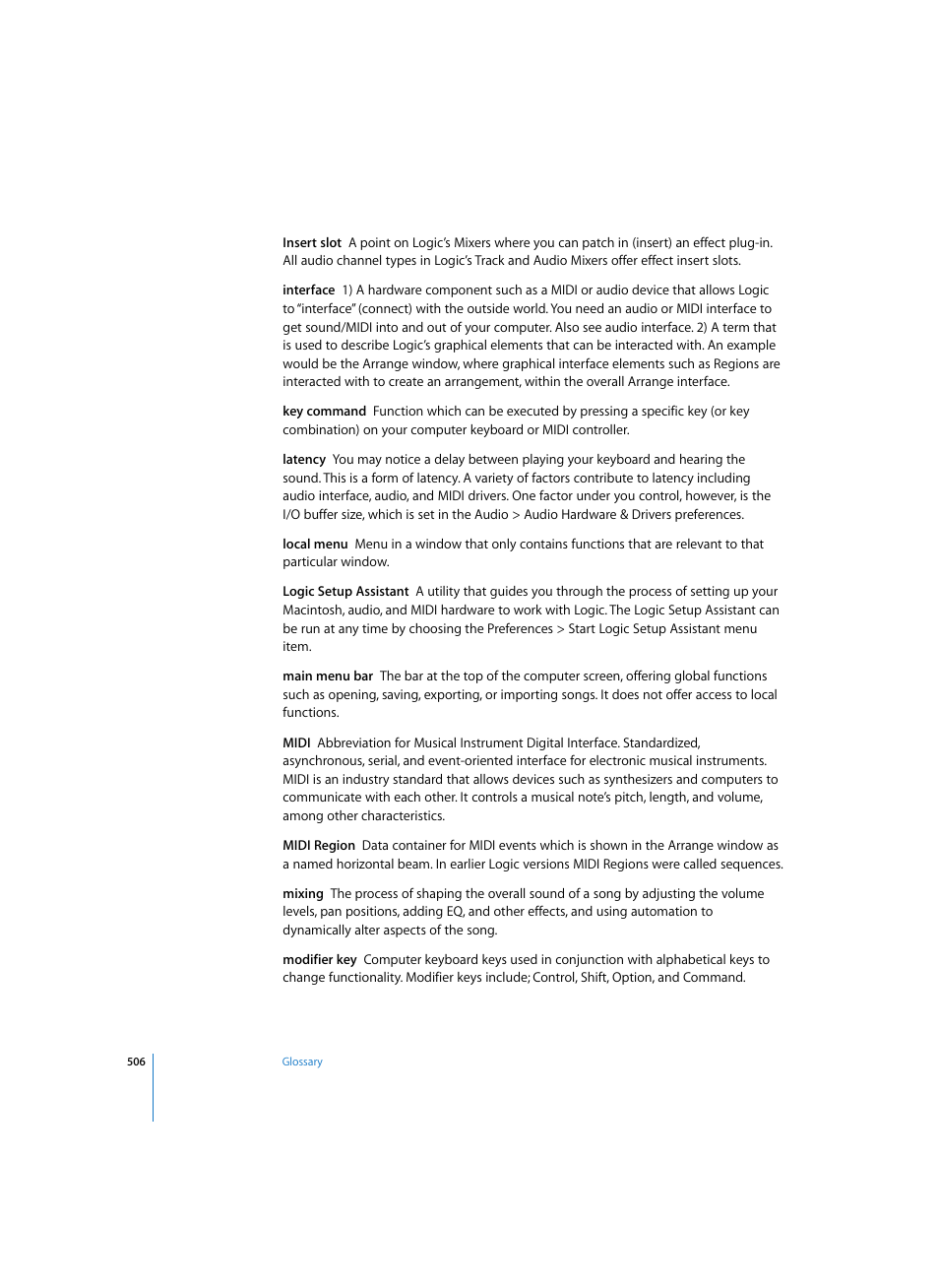 Apple Logic Express 7 User Manual | Page 506 / 522