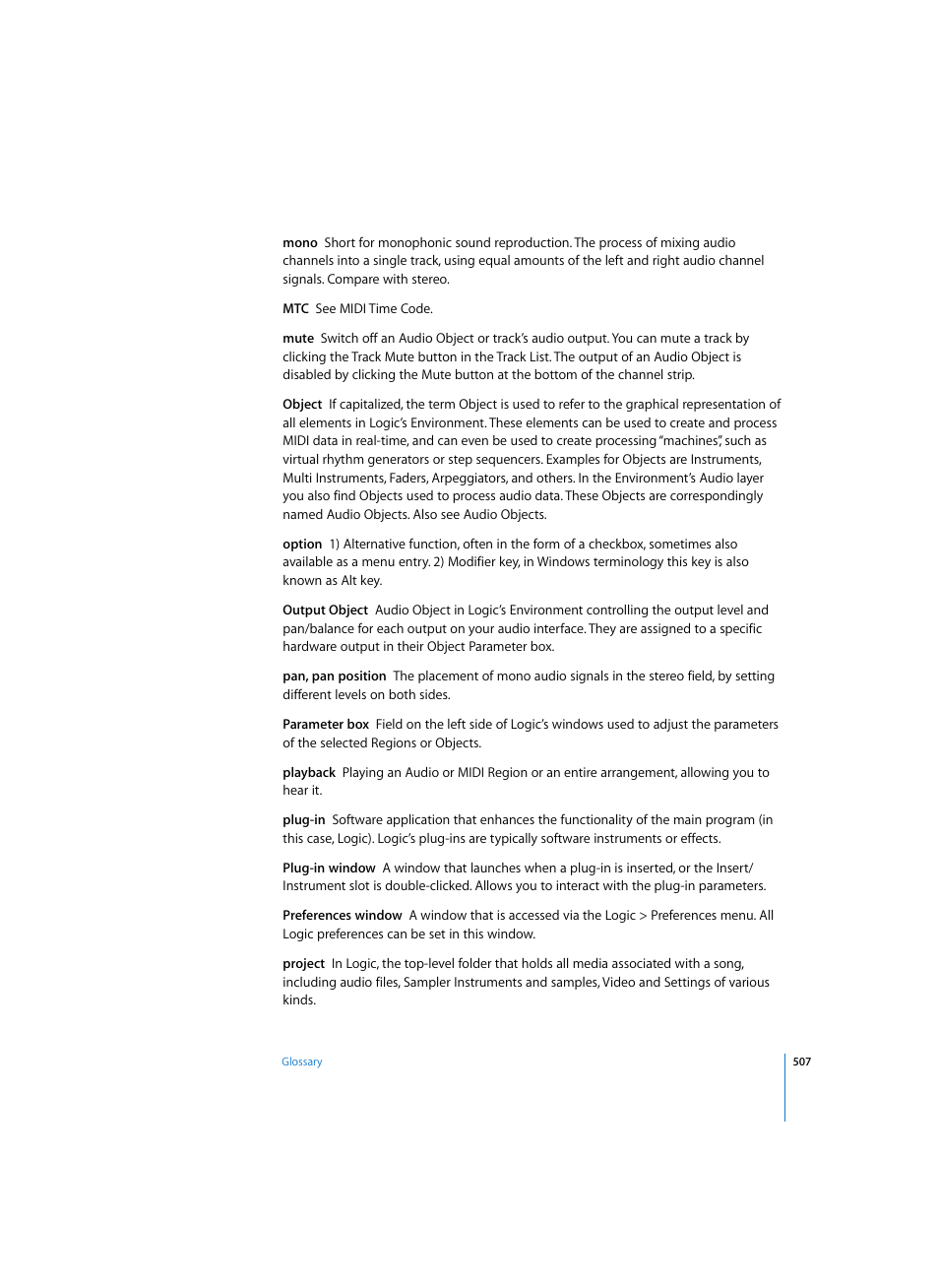 Apple Logic Express 7 User Manual | Page 507 / 522