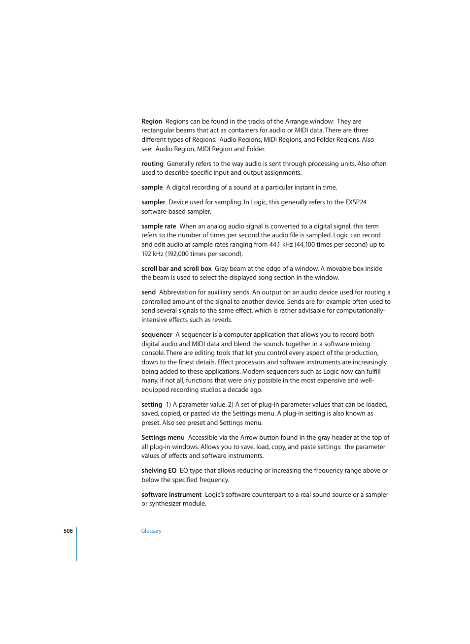 Apple Logic Express 7 User Manual | Page 508 / 522
