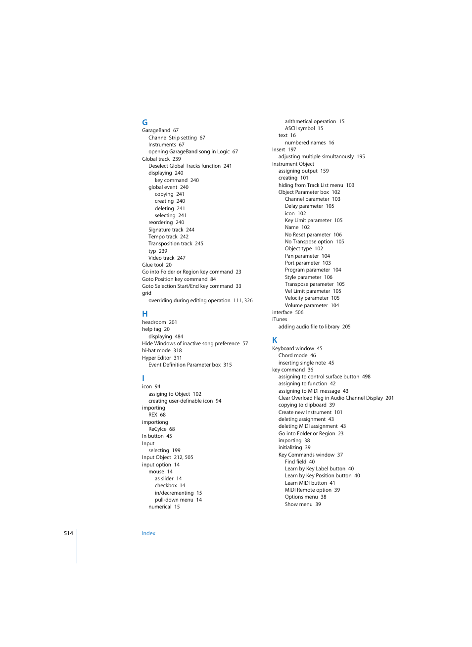 Apple Logic Express 7 User Manual | Page 514 / 522