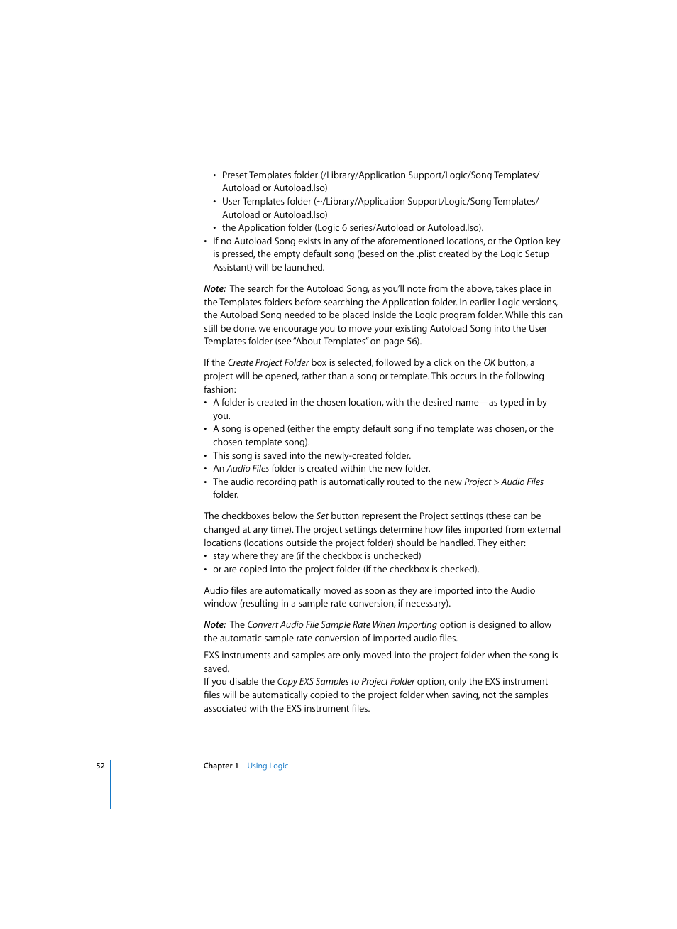 Apple Logic Express 7 User Manual | Page 52 / 522