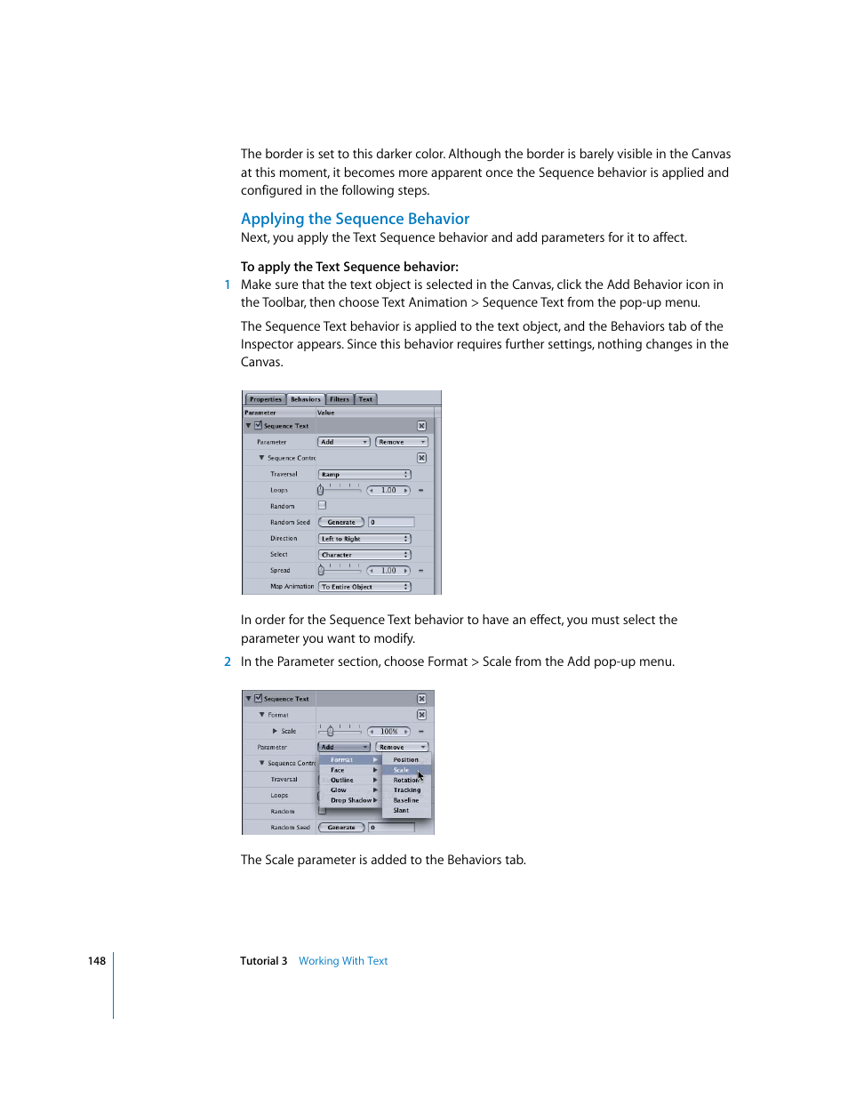 Applying the sequence behavior | Apple Motion 2 Tutorials User Manual | Page 148 / 235