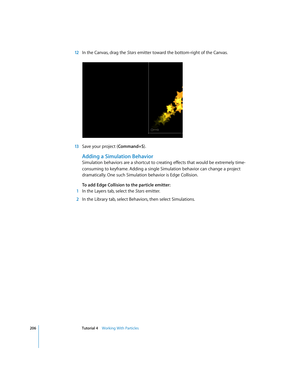 Adding a simulation behavior | Apple Motion 2 Tutorials User Manual | Page 206 / 235