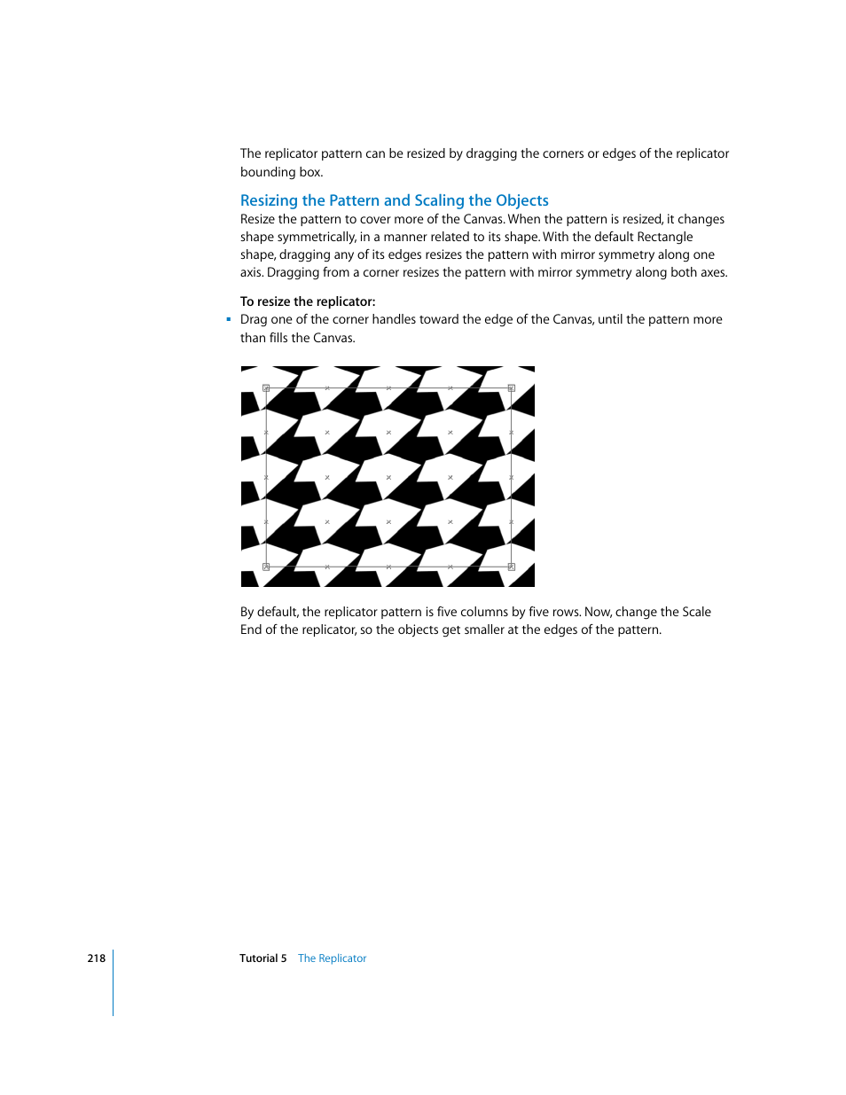 Resizing the pattern and scaling the objects | Apple Motion 2 Tutorials User Manual | Page 218 / 235