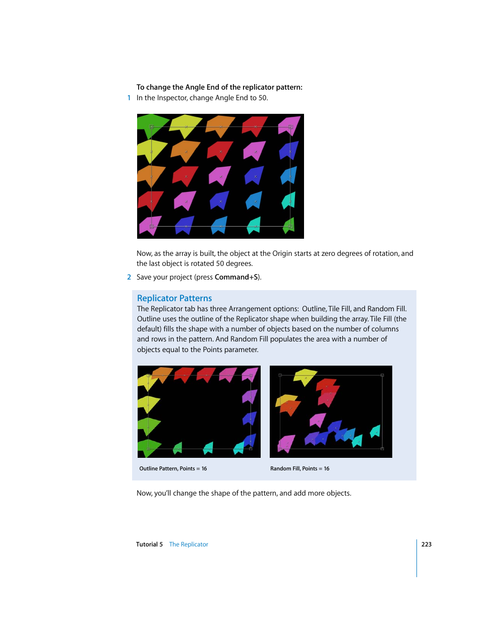 Replicator patterns | Apple Motion 2 Tutorials User Manual | Page 223 / 235