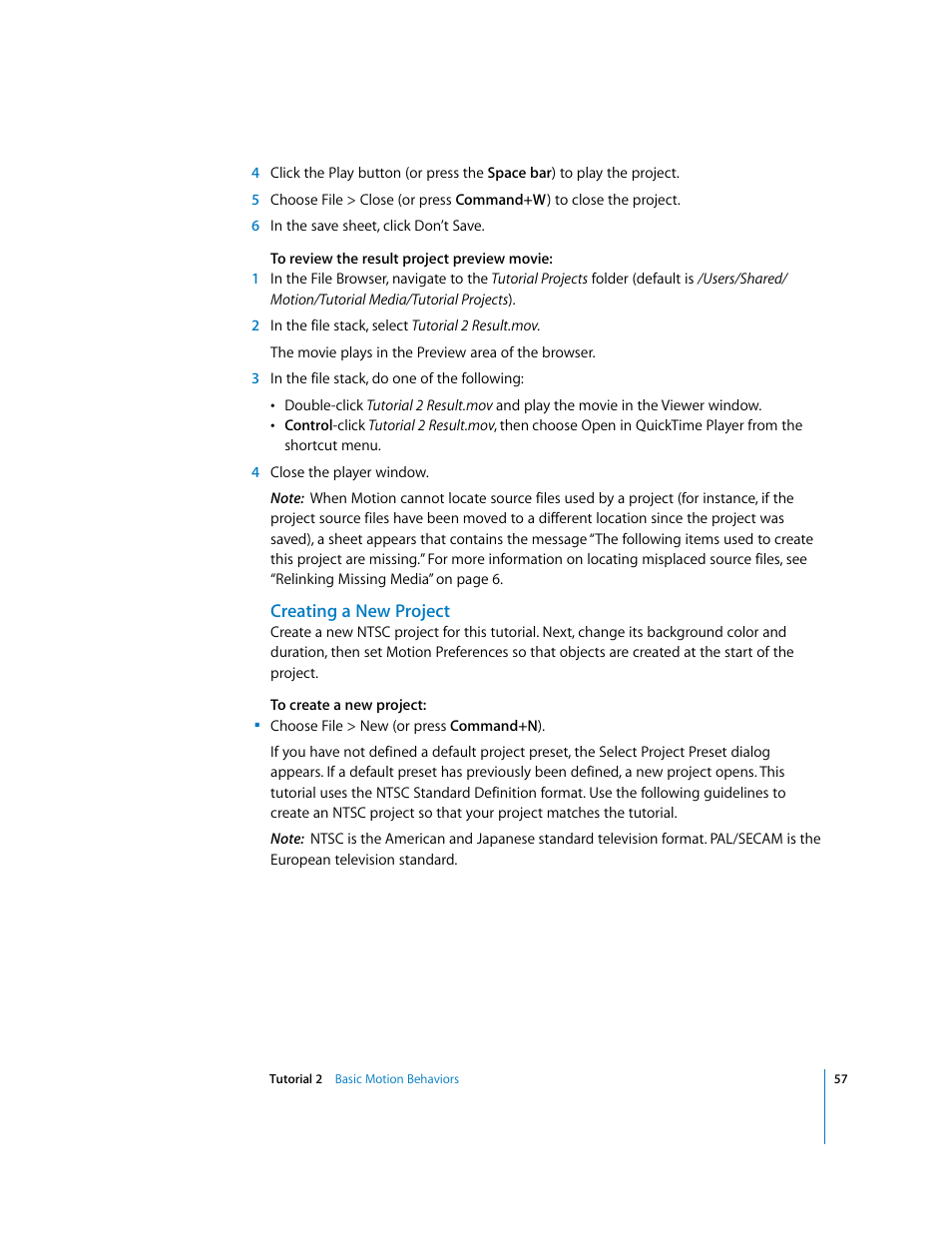 Creating a new project | Apple Motion 2 Tutorials User Manual | Page 57 / 235