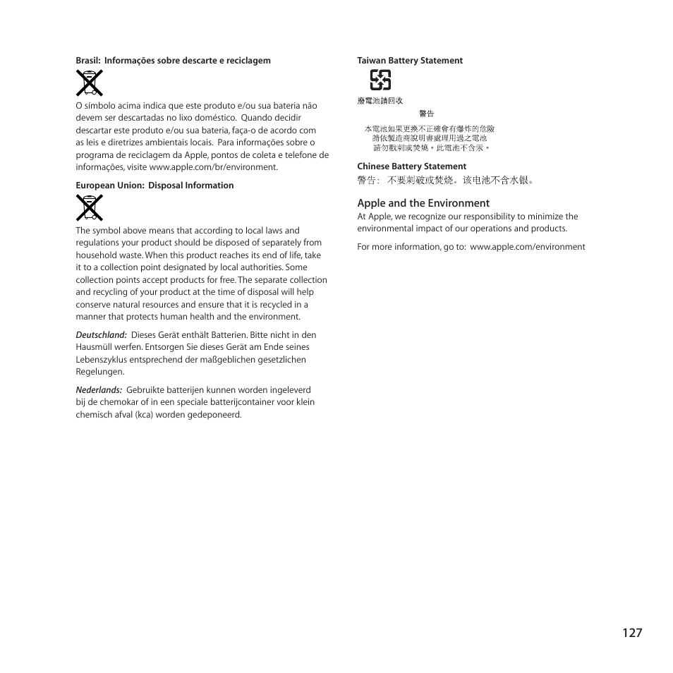 Apple Nike + iPod Sensor User Manual | Page 127 / 128