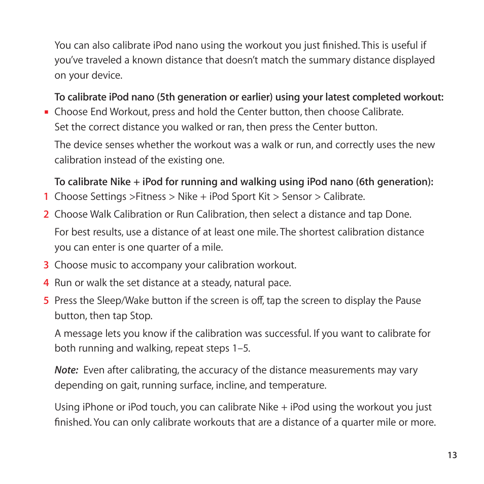 Apple Nike + iPod Sensor User Manual | Page 13 / 128