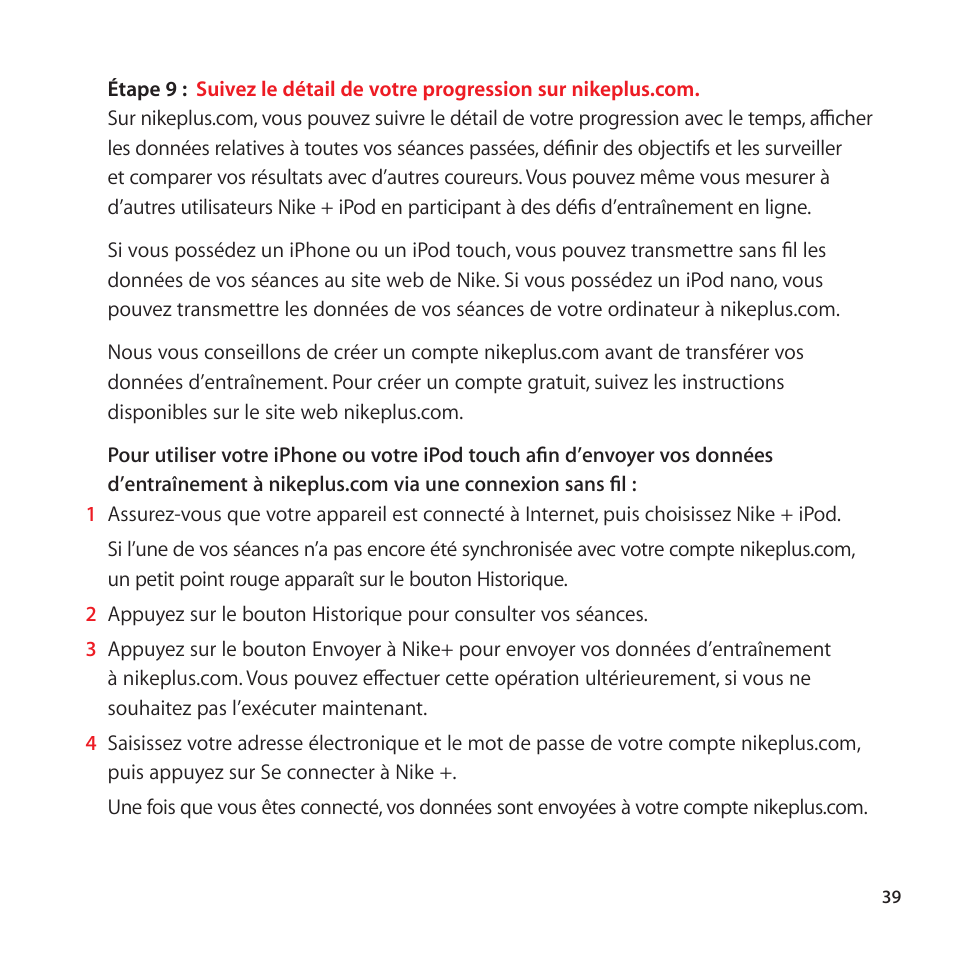 Apple Nike + iPod Sensor User Manual | Page 39 / 128