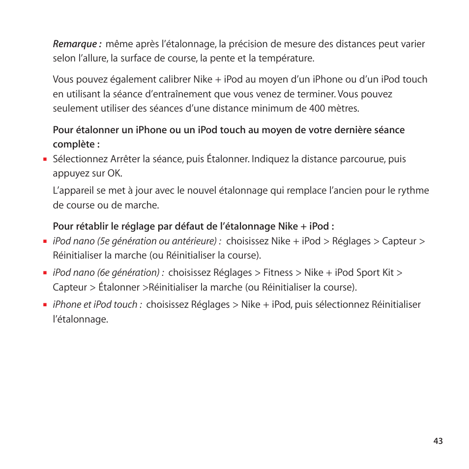 Apple Nike + iPod Sensor User Manual | Page 43 / 128