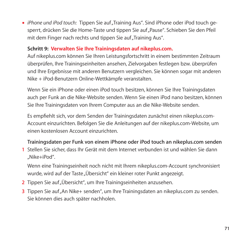 Apple Nike + iPod Sensor User Manual | Page 71 / 128