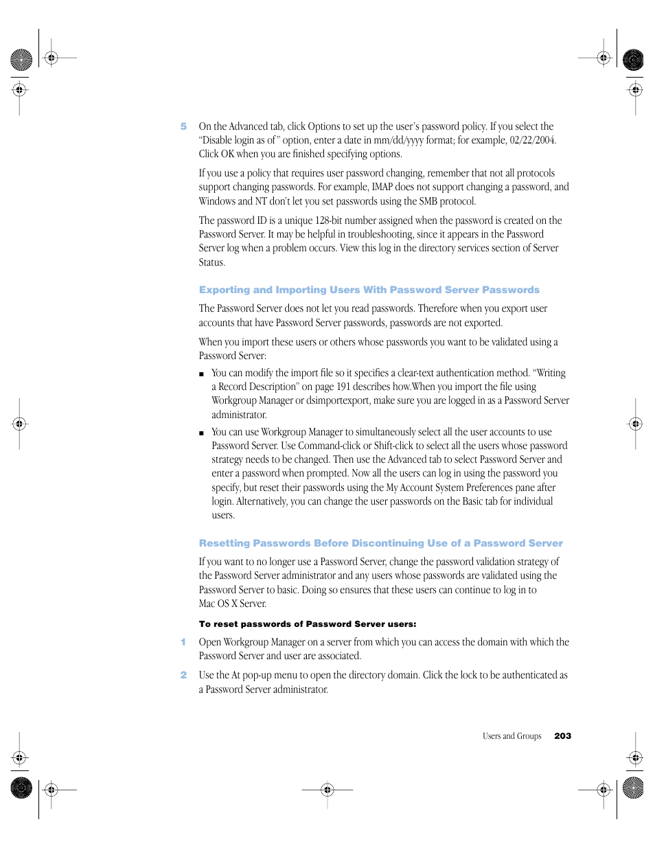 Apple Mac OS X Server (version 10.2.3 or later) User Manual | Page 203 / 690