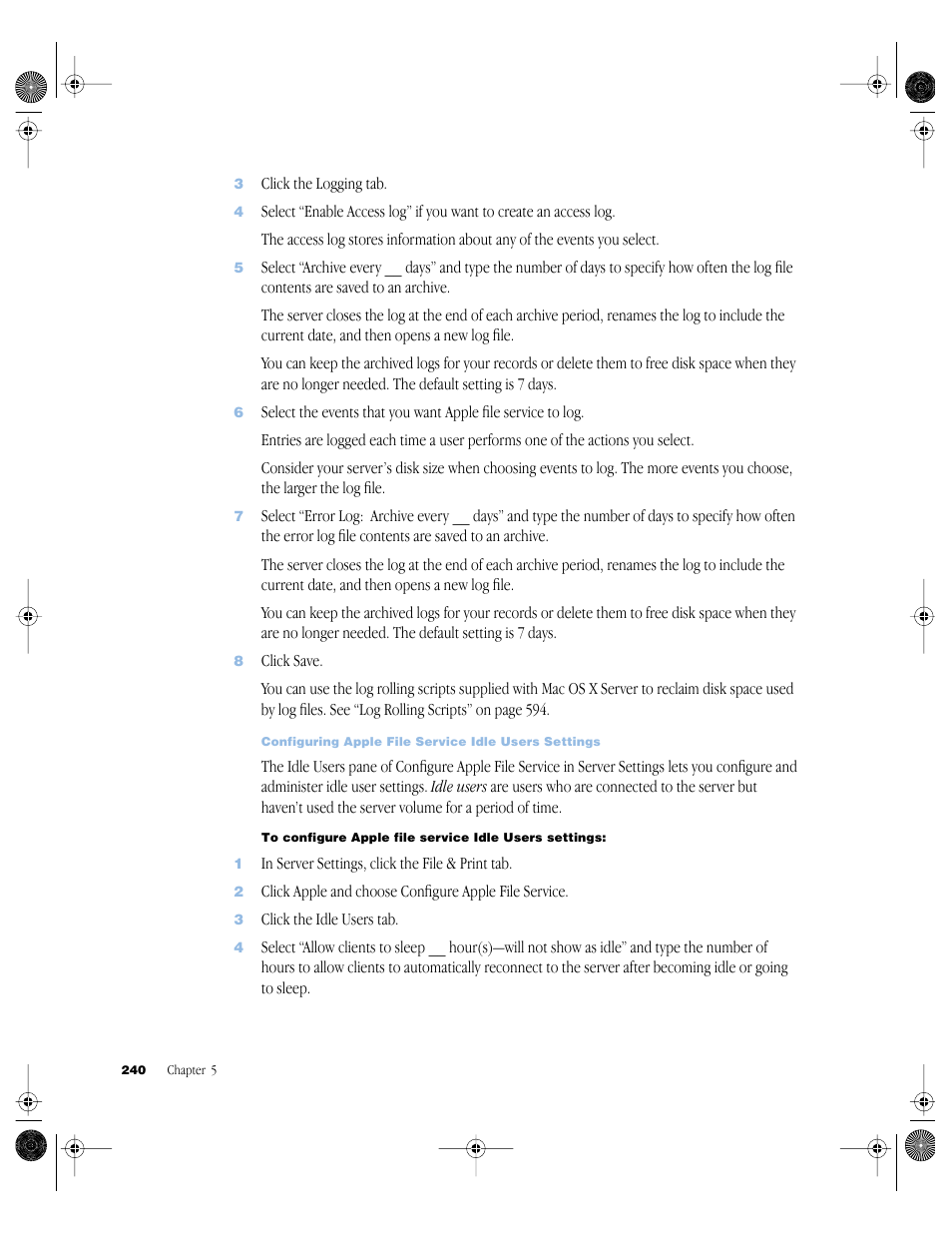 Apple Mac OS X Server (version 10.2.3 or later) User Manual | Page 240 / 690