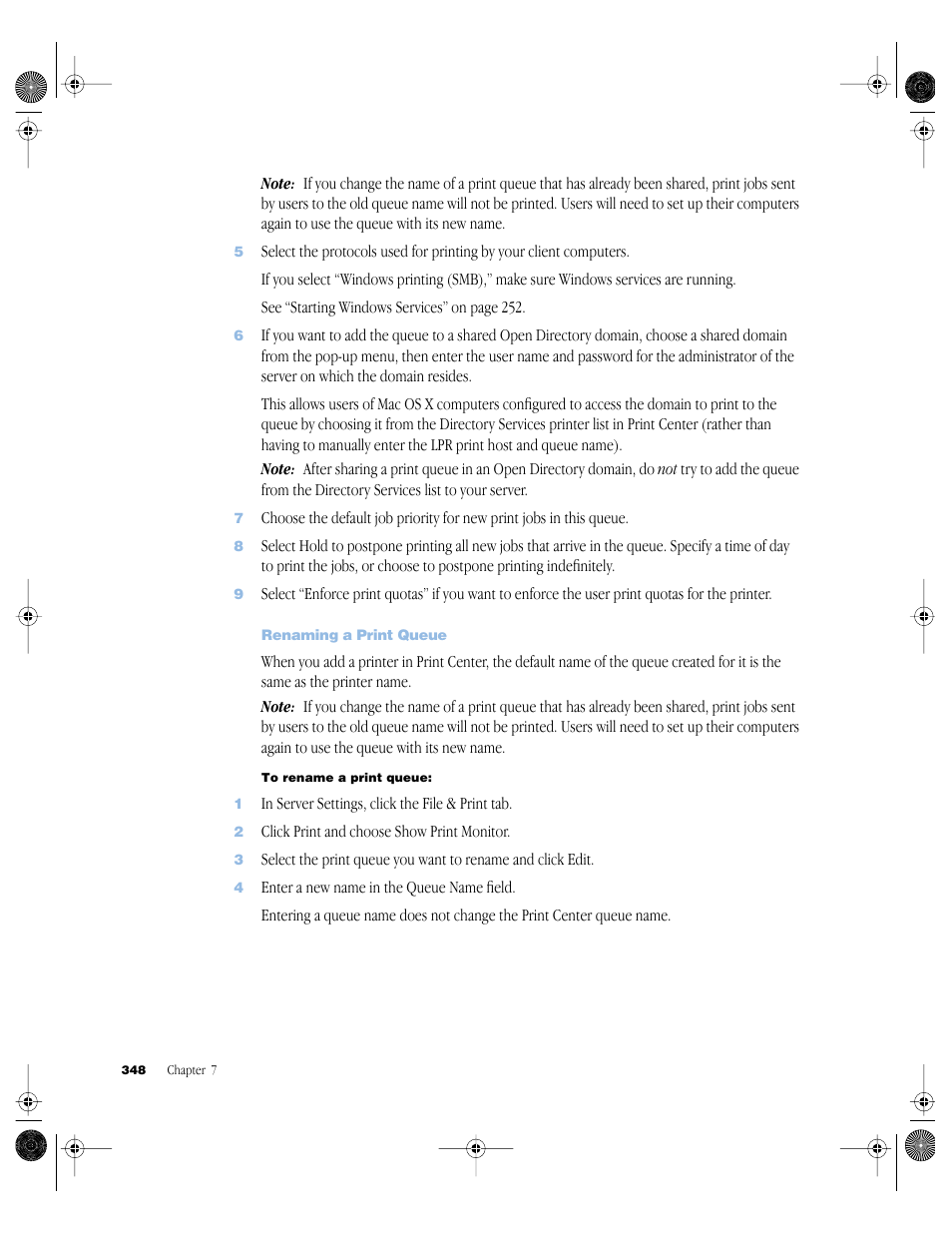 Renaming a print queue | Apple Mac OS X Server (version 10.2.3 or later) User Manual | Page 348 / 690