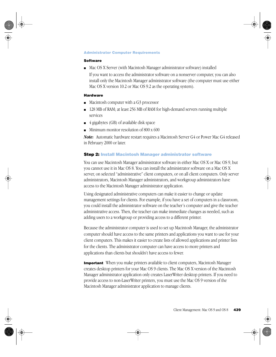 Apple Mac OS X Server (version 10.2.3 or later) User Manual | Page 439 / 690