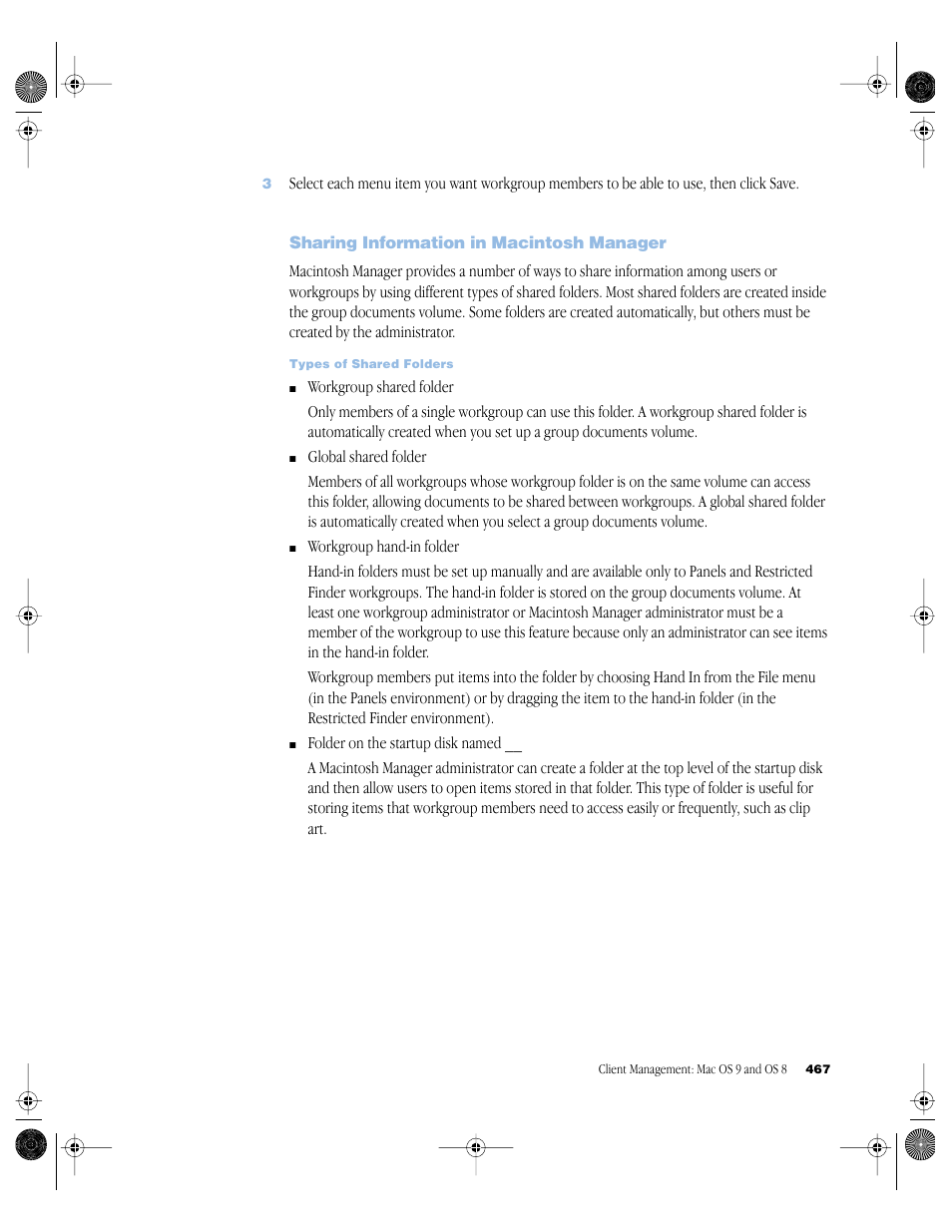 Sharing information in macintosh manager, Sharing information in macintosh manager 467 | Apple Mac OS X Server (version 10.2.3 or later) User Manual | Page 467 / 690