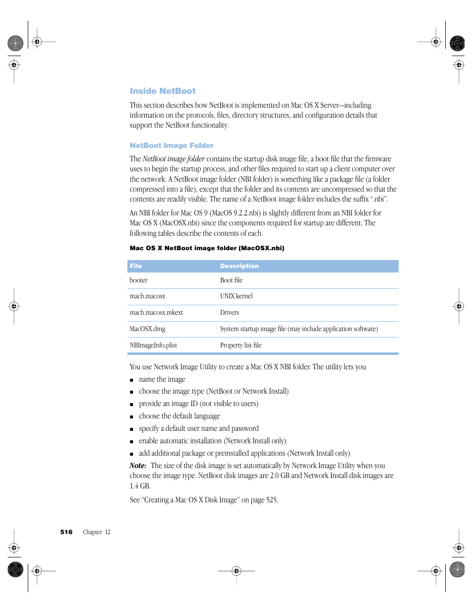 Inside netboot, Netboot image folder, Inside netboot 516 | Apple Mac OS X Server (version 10.2.3 or later) User Manual | Page 516 / 690
