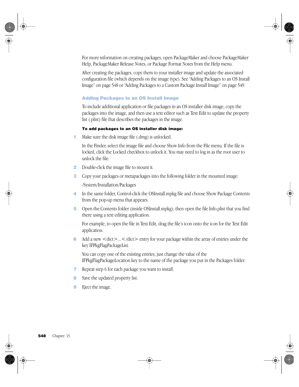 Adding packages to an os install image | Apple Mac OS X Server (version 10.2.3 or later) User Manual | Page 548 / 690