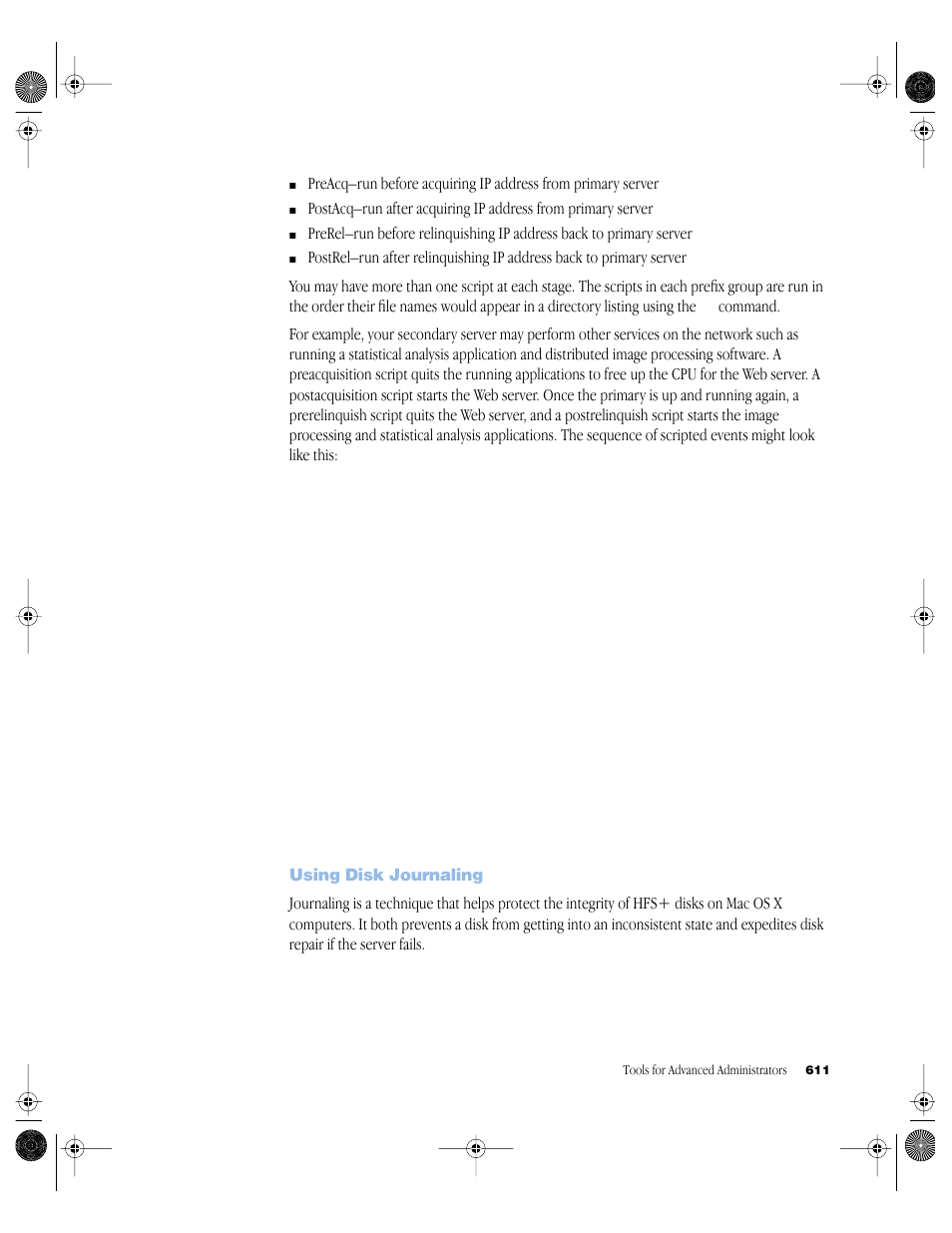 Using disk journaling, Using disk journaling 611 | Apple Mac OS X Server (version 10.2.3 or later) User Manual | Page 611 / 690