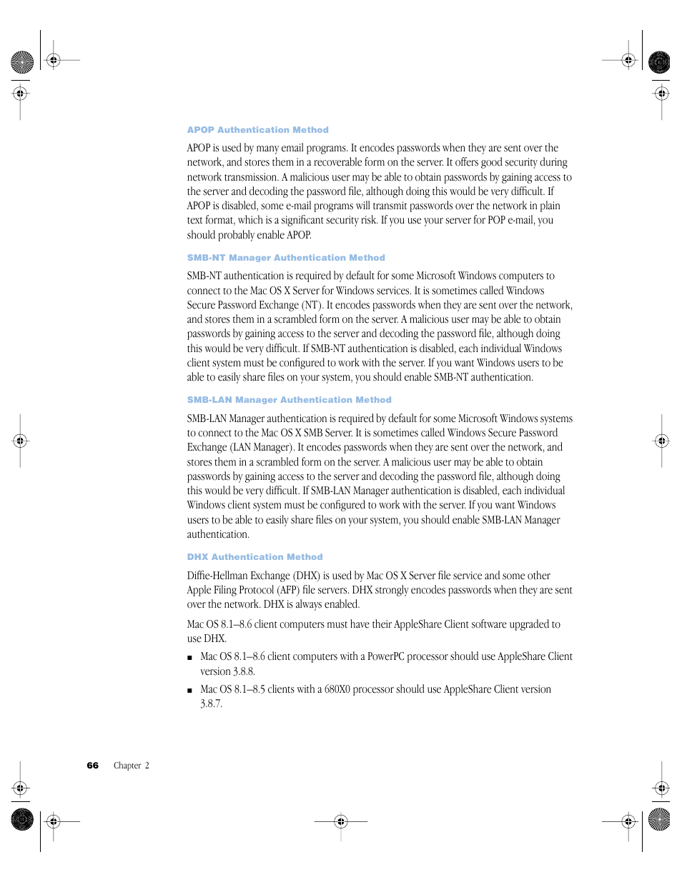 Apple Mac OS X Server (version 10.2.3 or later) User Manual | Page 66 / 690
