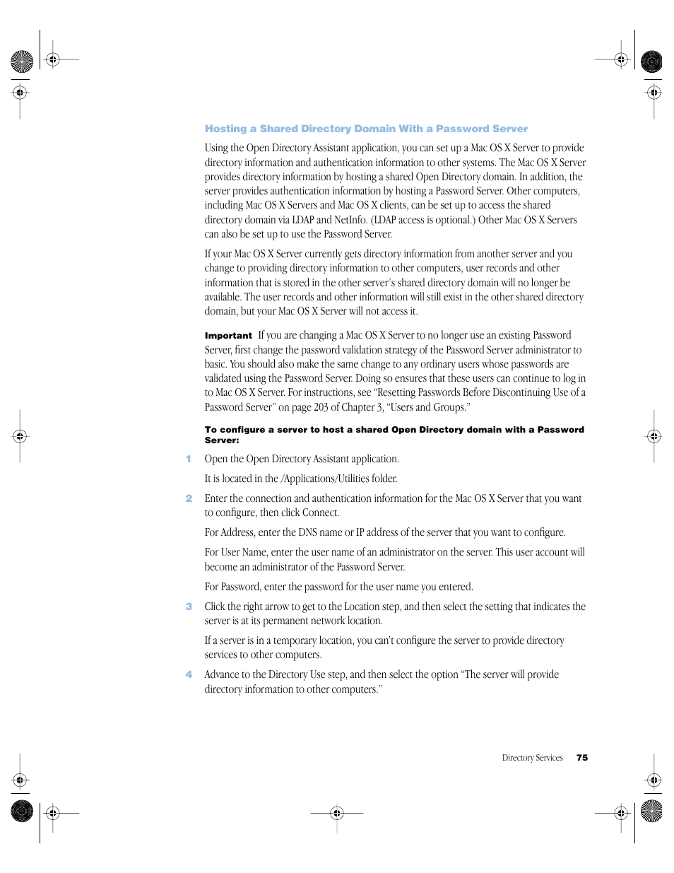 Apple Mac OS X Server (version 10.2.3 or later) User Manual | Page 75 / 690