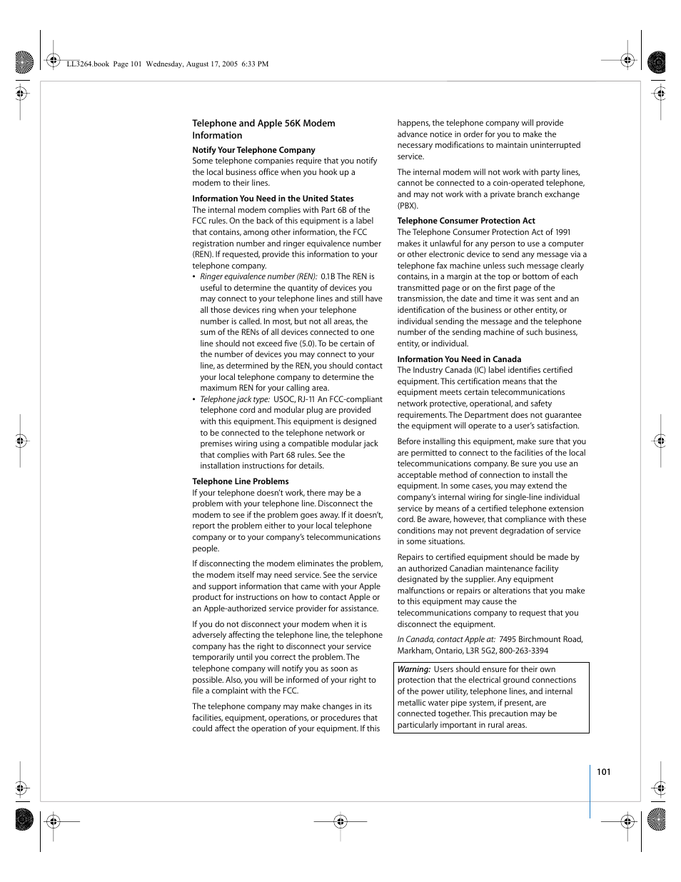 Apple PowerBook G4 (17-inch, Double Layer Super Drive) User Manual | Page 101 / 112